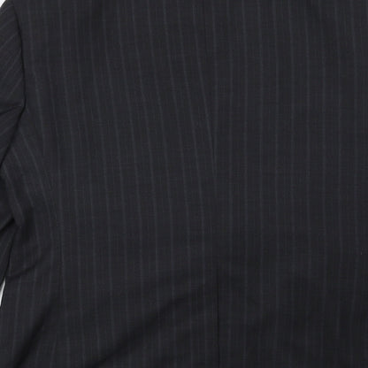 George Mens Blue Striped  Jacket Suit Jacket Size 40