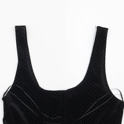 Miss Selfridge Womens Black   Cropped Blouse Size 8