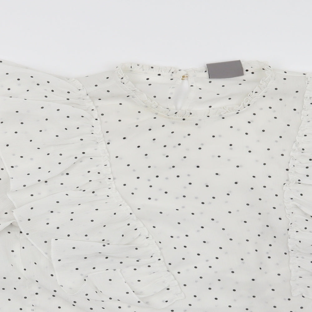 Womens UK Size L VERO MODA White Basic Blouse