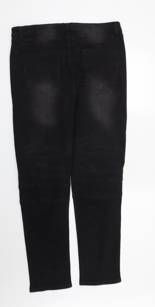 Mens UK Size 39 in The Rockn Rev Regular Fit Skinny Black Jeans