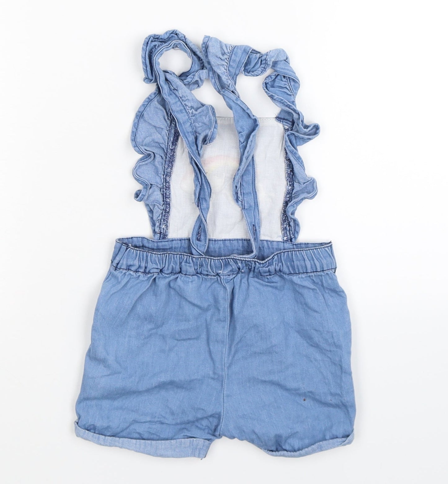 Matalan Girls Blue  Denim Dungaree One-Piece Size 9-12 Months