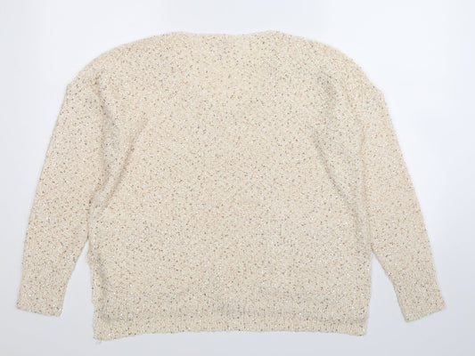 SWEEWE Womens Beige  Knit Pullover Jumper One Size