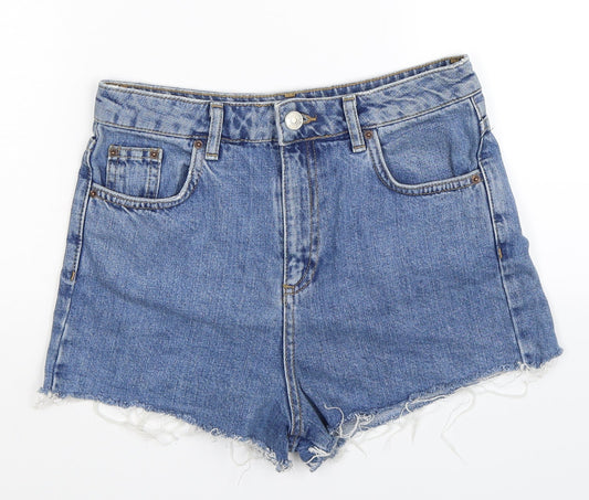Topshop Womens Blue  Denim Hot Pants Shorts Size 8