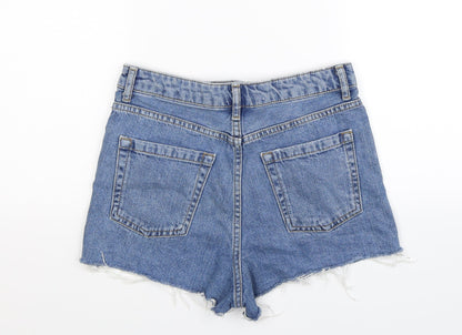 Topshop Womens Blue  Denim Hot Pants Shorts Size 8