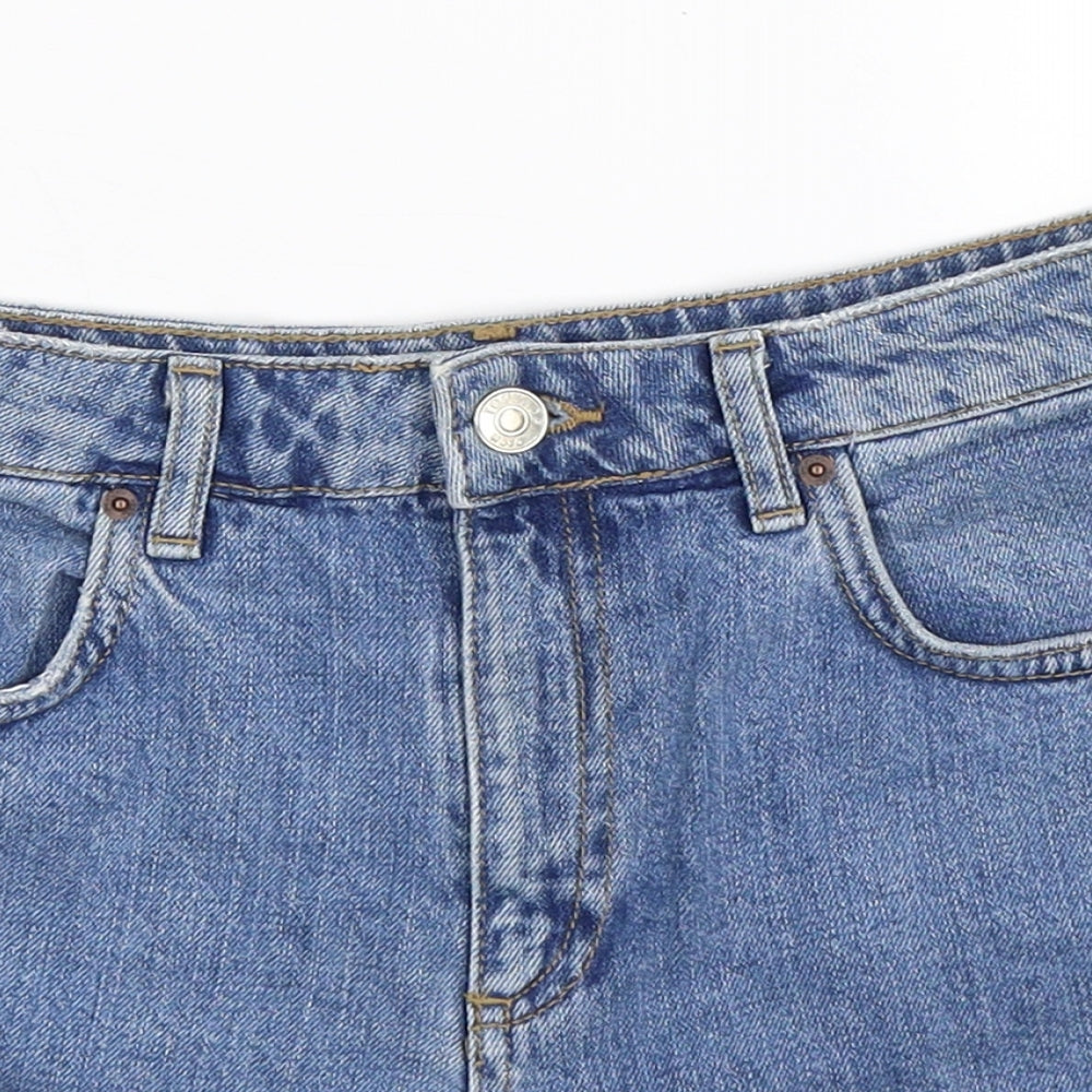 Topshop Womens Blue  Denim Hot Pants Shorts Size 8