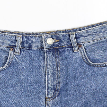 Topshop Womens Blue  Denim Hot Pants Shorts Size 8