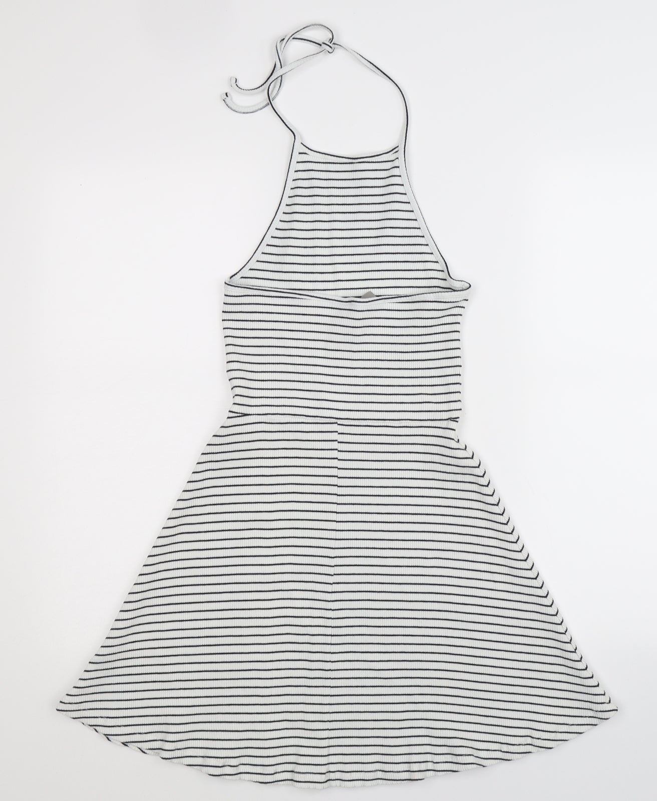 ASOS Womens White Striped  Fit & Flare  Size 8