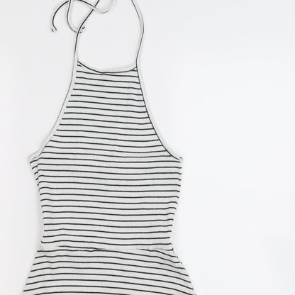 ASOS Womens White Striped  Fit & Flare  Size 8