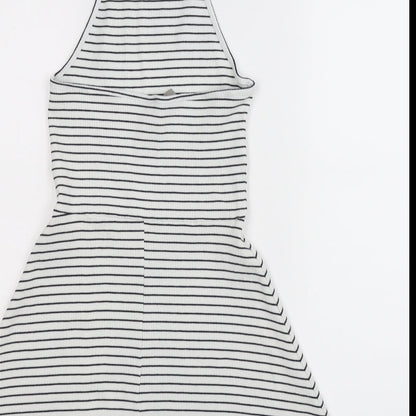 ASOS Womens White Striped  Fit & Flare  Size 8