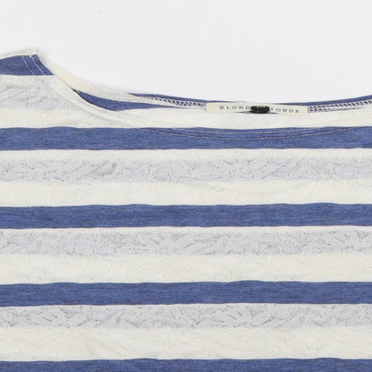Womens UK Size 10 Blonde & Blonde White Basic T-Shirt