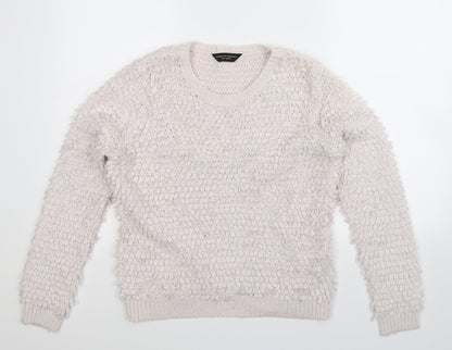 Dorothy Perkins Womens White  Knit Pullover Jumper Size 12