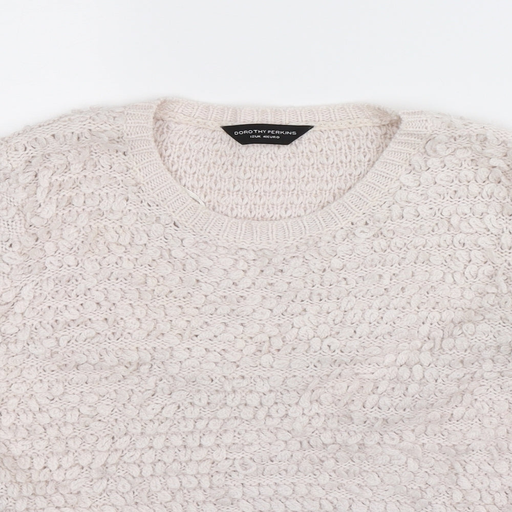Dorothy Perkins Womens White  Knit Pullover Jumper Size 12