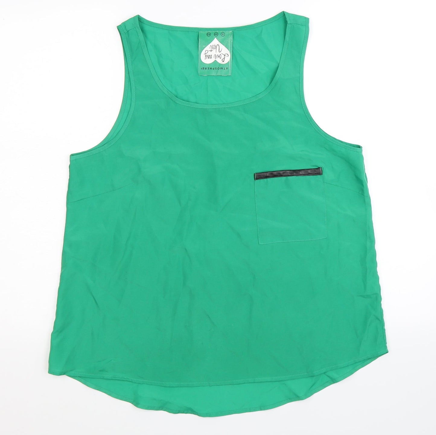 Womens UK Size 16 Atmosphere Green Basic T-Shirt