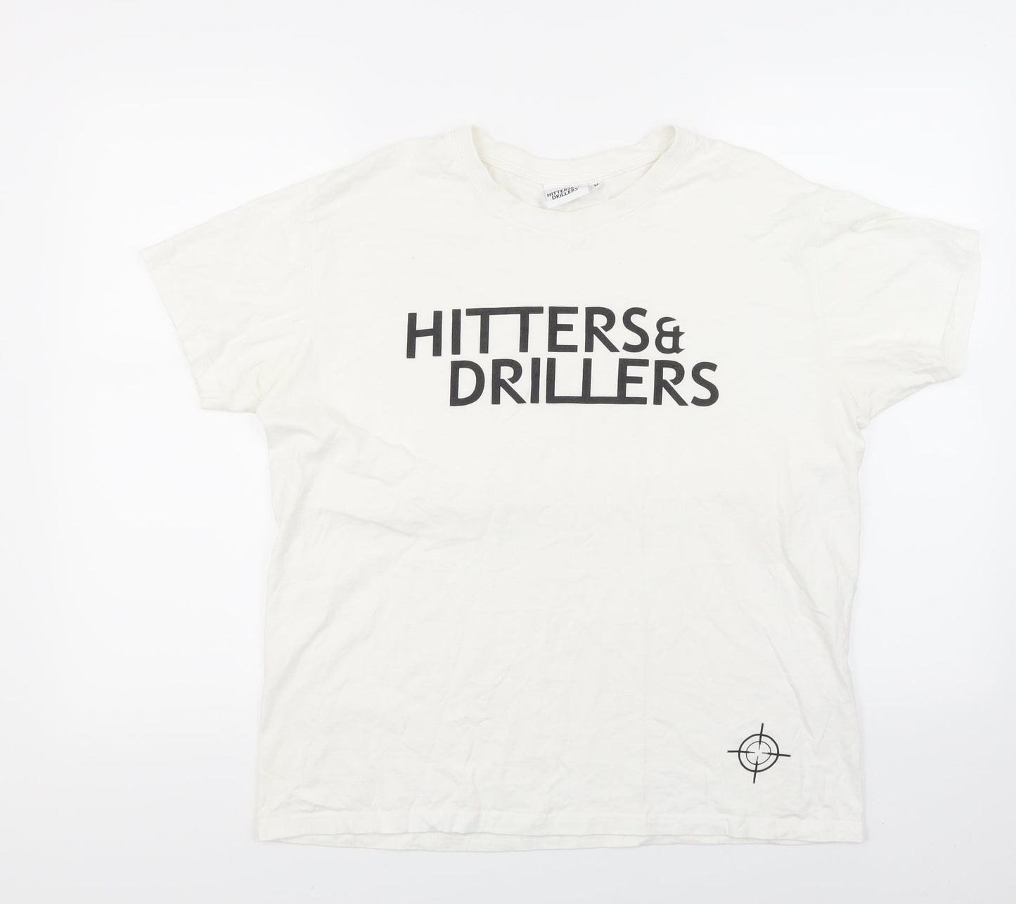 Hitters & Drillers Mens White    T-Shirt Size L