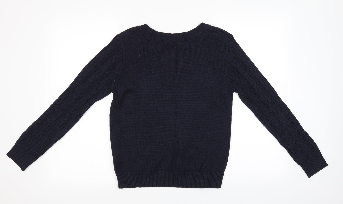 H&M Womens Beige Fair Isle  Pullover Jumper Size M