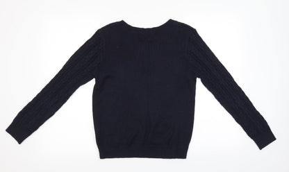 H&M Womens Beige Fair Isle  Pullover Jumper Size M