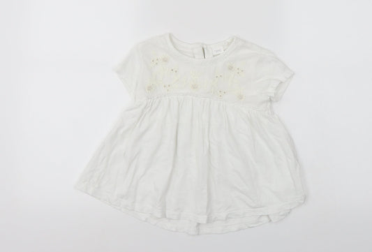 NEXT Girls White   T-Shirt Dress  Size 5 Years