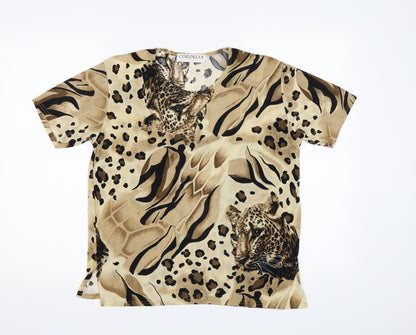 Cordelia  Womens Brown Animal Print  Basic Blouse Size 12