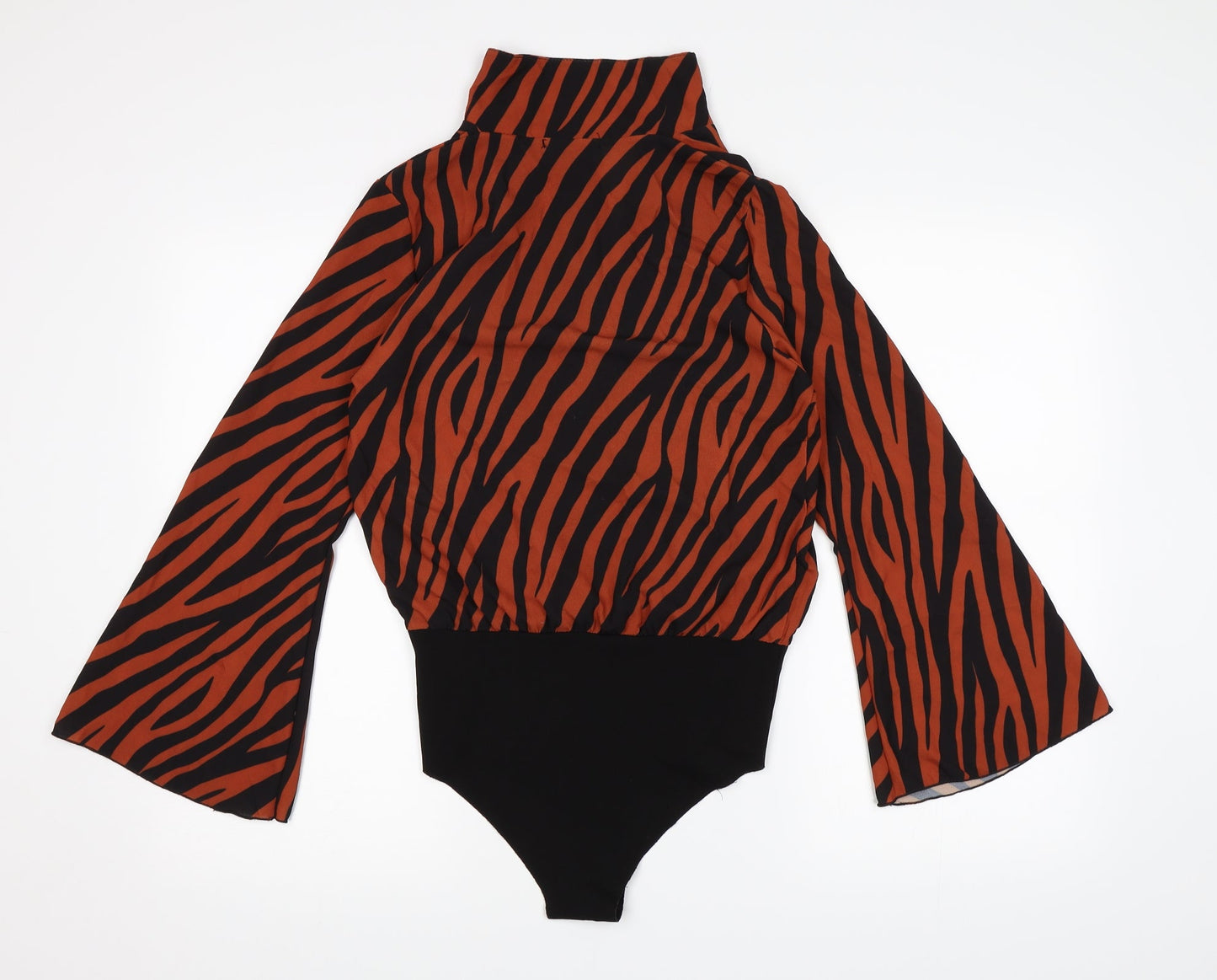 Quiz Womens Brown Animal Print  Bodysuit One-Piece Size 10