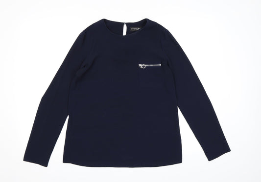 Womens UK Size 8 Dorothy Perkins Blue Basic Blouse