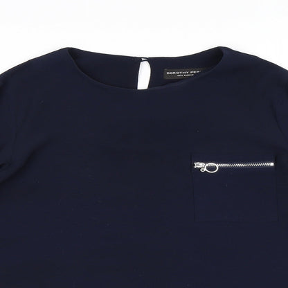 Womens UK Size 8 Dorothy Perkins Blue Basic Blouse