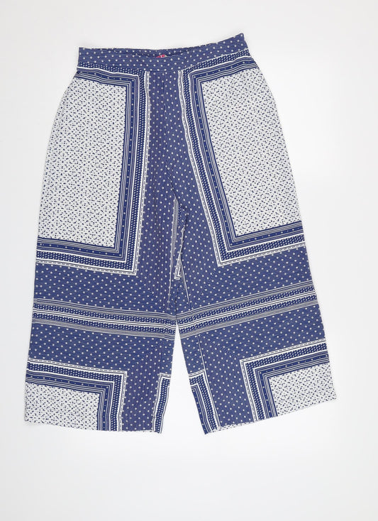 Womens UK Size 10 Dorothy Perkins Regular Fit Cropped Blue Trousers