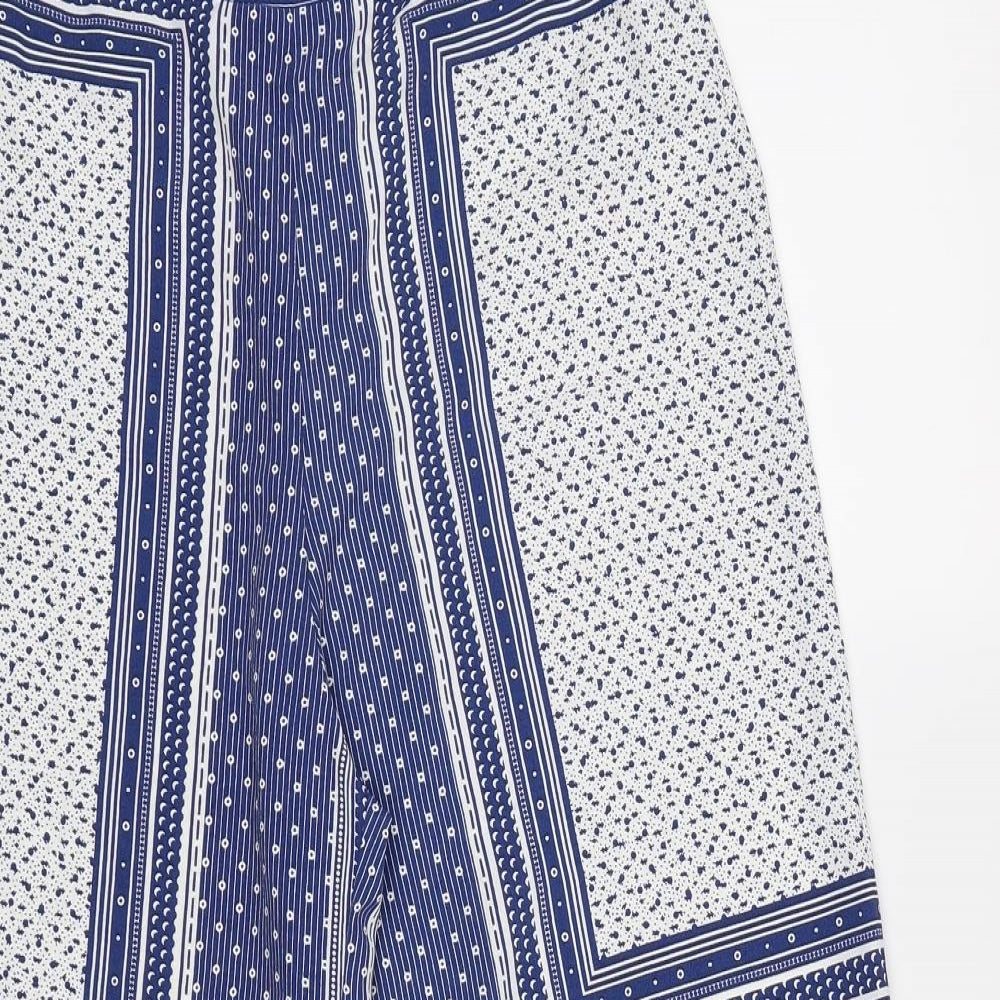 Womens UK Size 10 Dorothy Perkins Regular Fit Cropped Blue Trousers