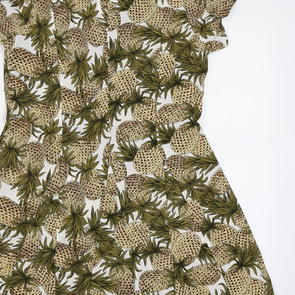 Glamorous Womens Multicoloured   T-Shirt Dress  Size 8  - Pineapple print
