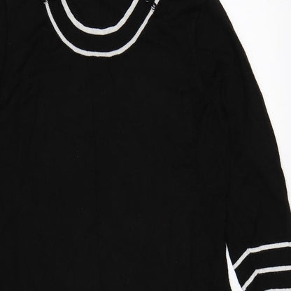 Precis Womens Black Striped Knit Jumper Dress  Size M