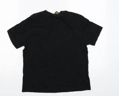 Womens UK Size S Gildan Black Cropped T-Shirt