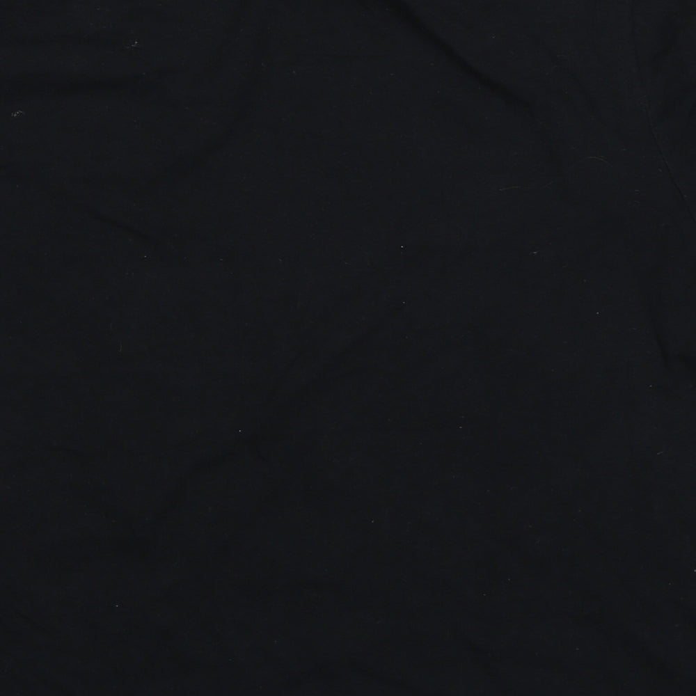 Womens UK Size S Gildan Black Cropped T-Shirt