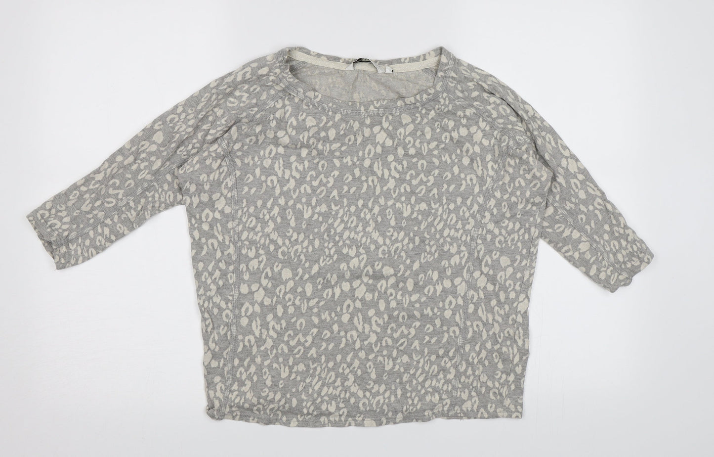 New Look Womens Grey Animal Print Knit Pullover Jumper Size 8