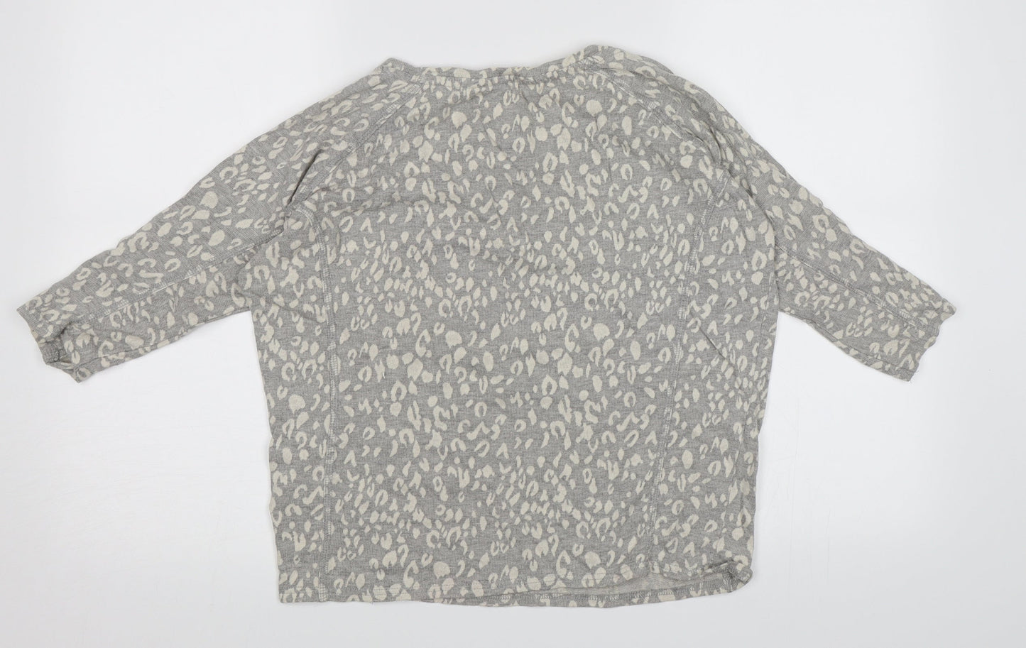 New Look Womens Grey Animal Print Knit Pullover Jumper Size 8