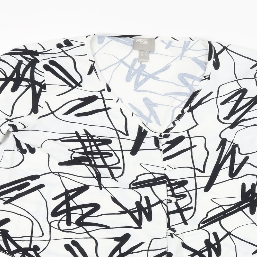 Womens UK Size 6 ASOS White Basic Button-Up