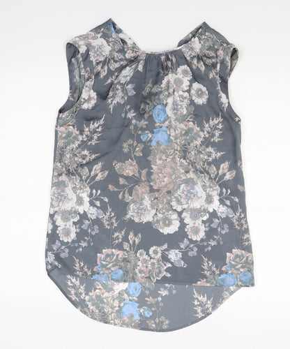 NEXT Womens Grey Floral  Basic Blouse Size 10