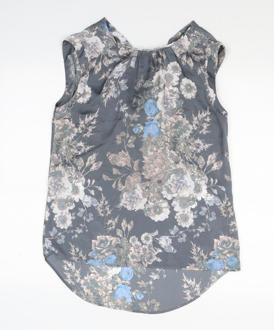 NEXT Womens Grey Floral  Basic Blouse Size 10