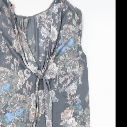NEXT Womens Grey Floral  Basic Blouse Size 10