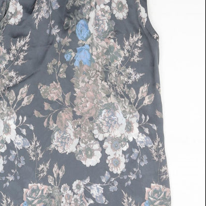 NEXT Womens Grey Floral  Basic Blouse Size 10