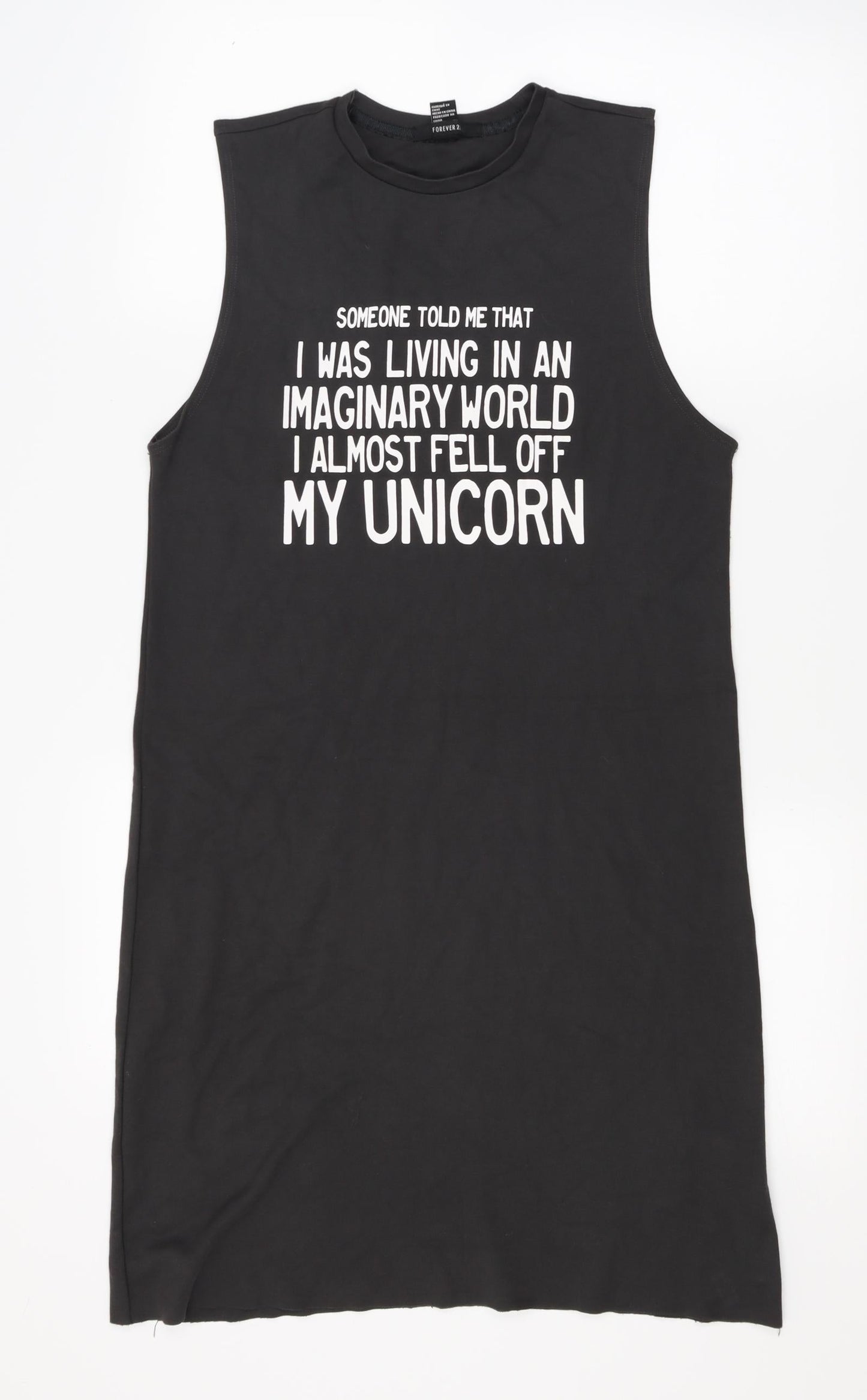 FOREVER 21 Womens Grey   Tank Dress  Size M  - Graphic print