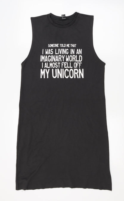 FOREVER 21 Womens Grey   Tank Dress  Size M  - Graphic print