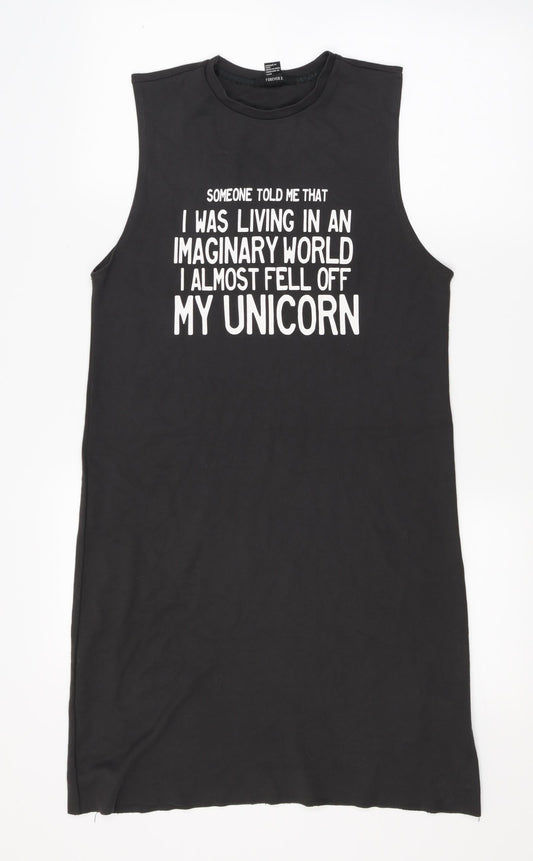 FOREVER 21 Womens Grey   Tank Dress  Size M  - Graphic print