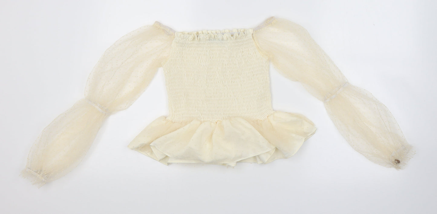 SheIn Womens Ivory   Basic Blouse Size 4