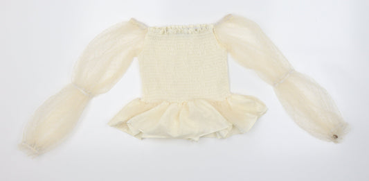 SheIn Womens Ivory   Basic Blouse Size 4