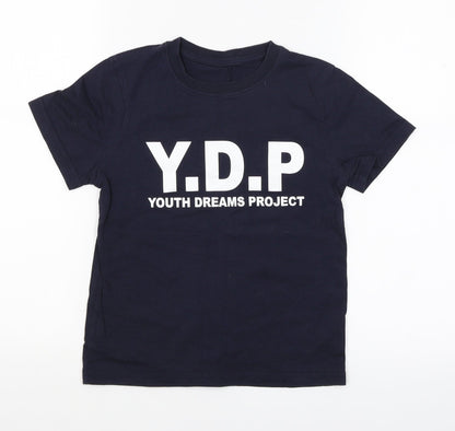 George Boys Blue   Basic T-Shirt Size 7-8 Years  - youth dreams project