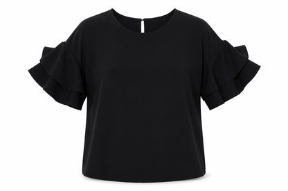 Womens UK Size 8 F&F Black Basic Blouse