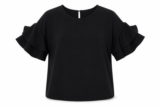 Womens UK Size 8 F&F Black Basic Blouse