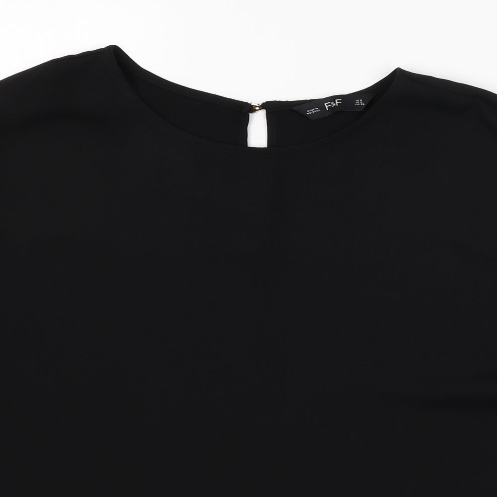 F&F Womens Black   Basic Blouse Size 8