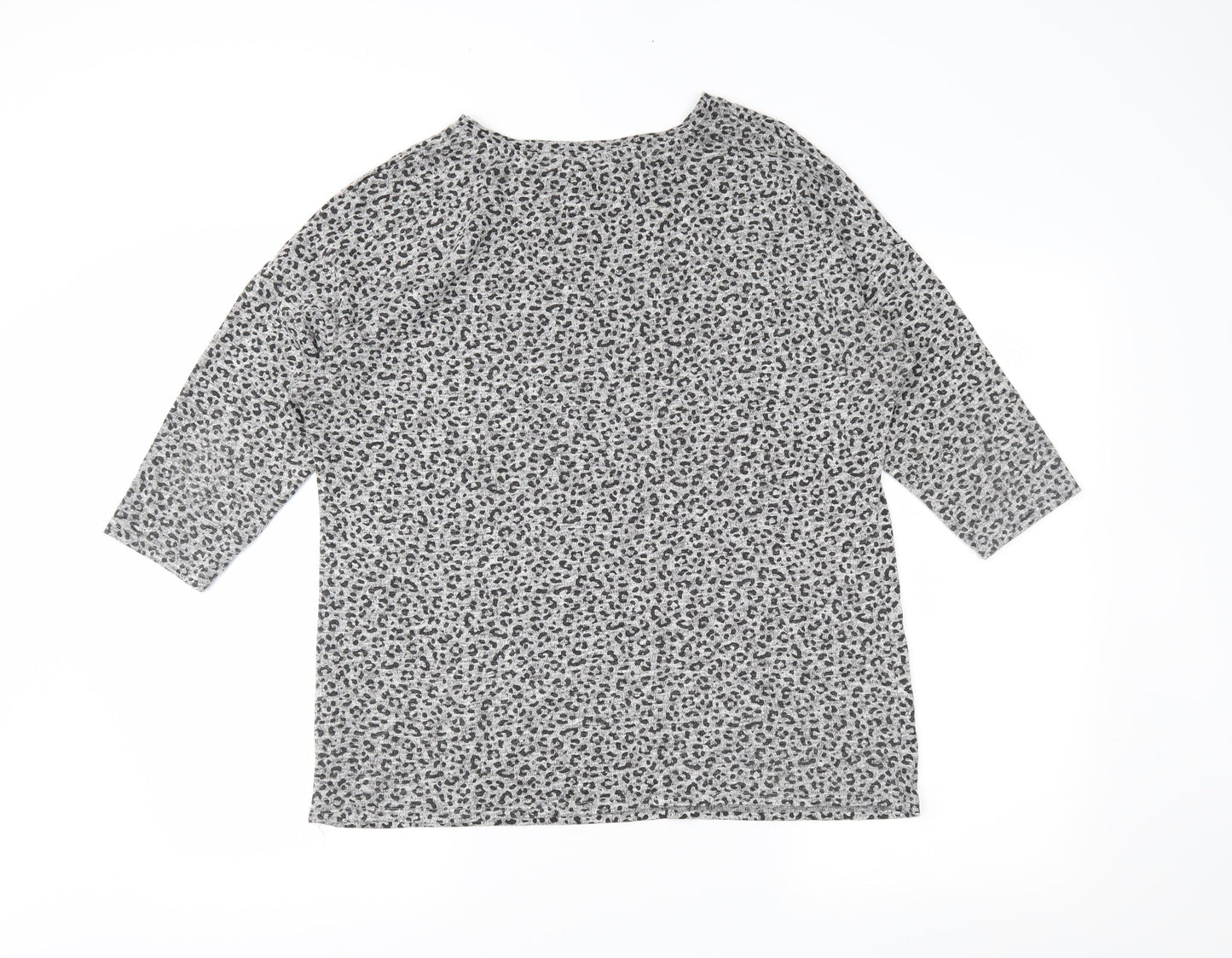 Bonmarché Womens Grey Animal Print  Tunic T-Shirt Size 14