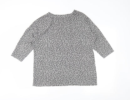 Bonmarché Womens Grey Animal Print  Tunic T-Shirt Size 14
