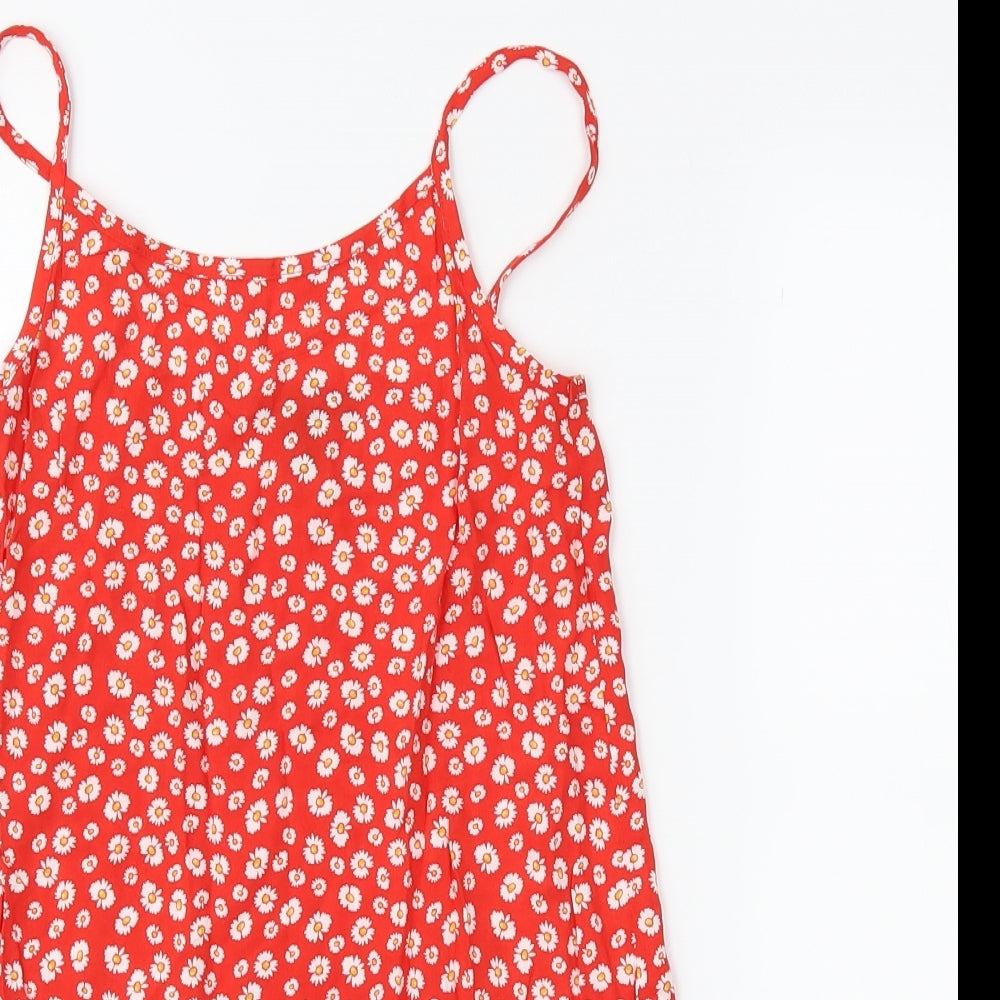 Primark Girls Red Floral  Camisole Tank Size 6-7 Years